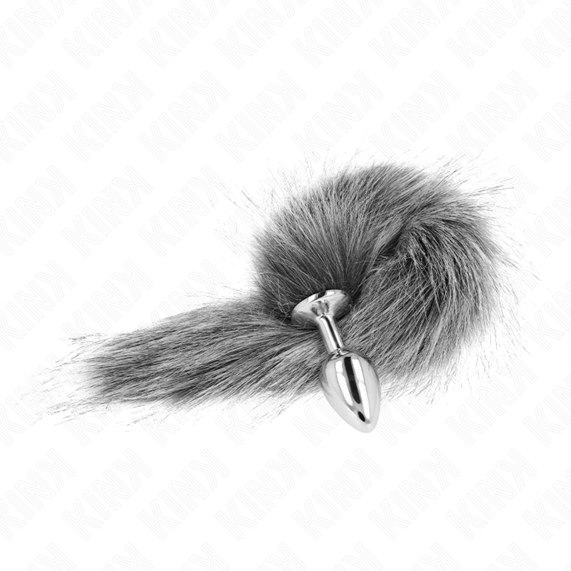 Kinkanal Plug Size S 7 X 3 Cm With Synthetic Tail 40 Cm Grey | Niks.fi verkkokauppa