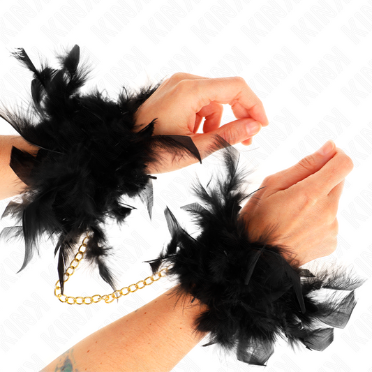 Kinkfeather Hand Cuffs With Gold Chain Model 1 | Niks.fi verkkokauppa