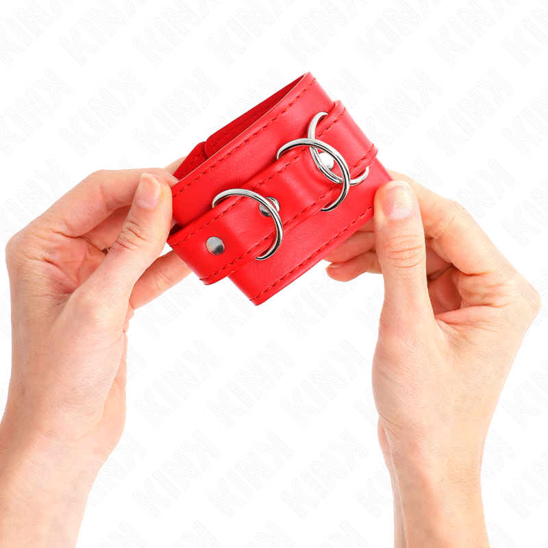 Kink3 D-Ring Wrist Restraints Adjustable Red 17.5-25 Cm X 6 Cm | Niks.fi verkkokauppa