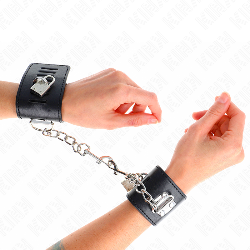 Kinkwrist Restraints With Padlock Closure Black Adjustable 16-23 Cm X 5.5 Cm | Niks.fi verkkokauppa