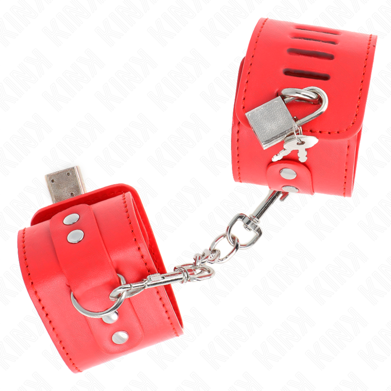 Kinkwrist Restraints With Padlock Closure Red Adjustable 16-23 Cm X 5.5 Cm | Niks.fi verkkokauppa