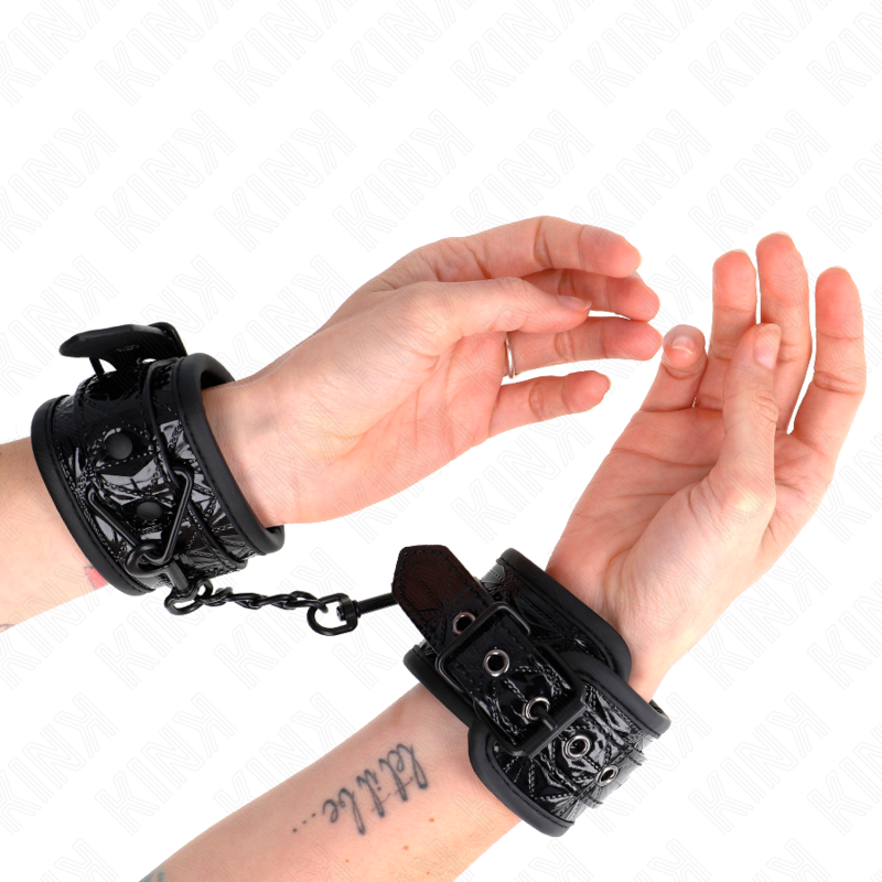 Kinkdiamond Pattern Wrist Restraints Black Adjustable 17-26 Cm X 5.5 Cm | Niks.fi verkkokauppa