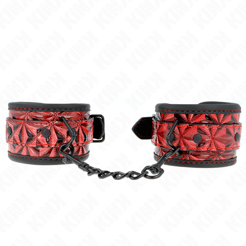 Kinkdiamond Pattern Wrist Restraints Dark Red Adjustable 17-26 Cm X 5.5 Cm | Niks.fi verkkokauppa