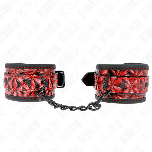Kinkdiamond Pattern Wrist Restraints Dark Red Adjustable 17-26 Cm X 5.5 Cm | Niks.fi verkkokauppa