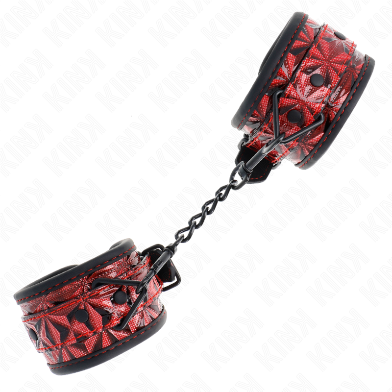 Kinkdiamond Pattern Wrist Restraints Dark Red Adjustable 17-26 Cm X 5.5 Cm | Niks.fi verkkokauppa