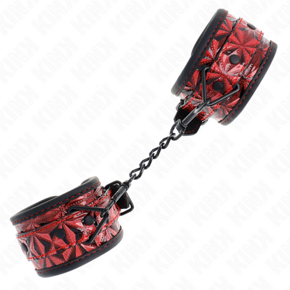 Kinkdiamond Pattern Wrist Restraints Dark Red Adjustable 17-26 Cm X 5.5 Cm | Niks.fi verkkokauppa