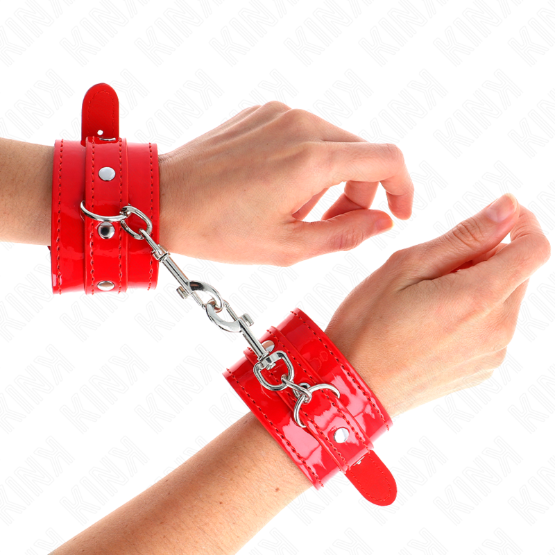 Kinkshiny Hand Cuffs Red Adjustable 23-33 Cm | Niks.fi verkkokauppa