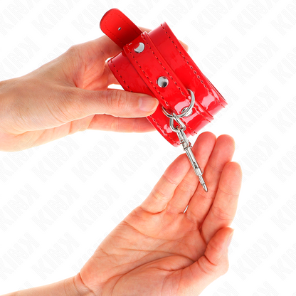 Kinkshiny Hand Cuffs Red Adjustable 23-33 Cm | Niks.fi verkkokauppa