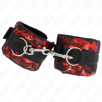 Kinkshort Velvet Lace Wrist Restraints And Nylon Bind Red / Black 23 X 6.5 Cm | Niks.fi verkkokauppa