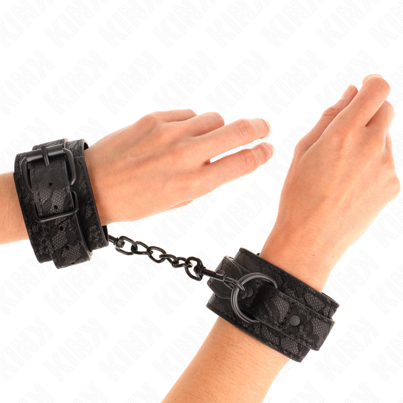 Kinkdark Lace Covered Wrist Cuffs Adjustable Black 19-26 Cm | Niks.fi verkkokauppa