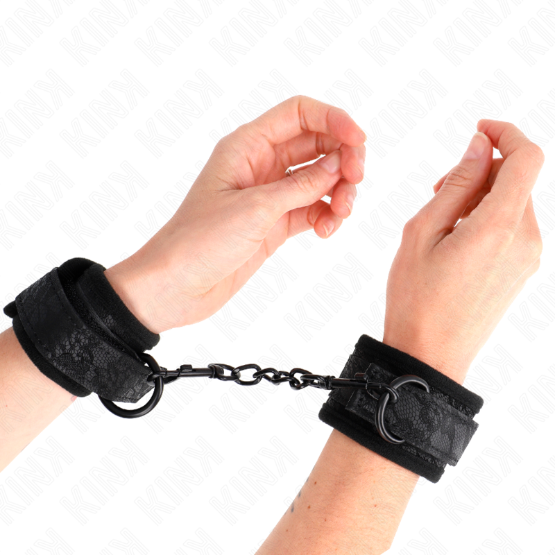 Kinkdark Lace Covered Wrist Cuffs Neoprene Adjustable Black 20-29 Cm X 5 Cm | Niks.fi verkkokauppa
