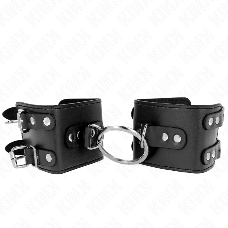 Kinkfixed Wrist Restraints With Ring And Studs Adjustable Black 17-22 Cm X 6.5 Cm | Niks.fi verkkokauppa