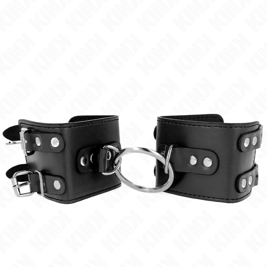 Kinkfixed Wrist Restraints With Ring And Studs Adjustable Black 17-22 Cm X 6.5 Cm | Niks.fi verkkokauppa