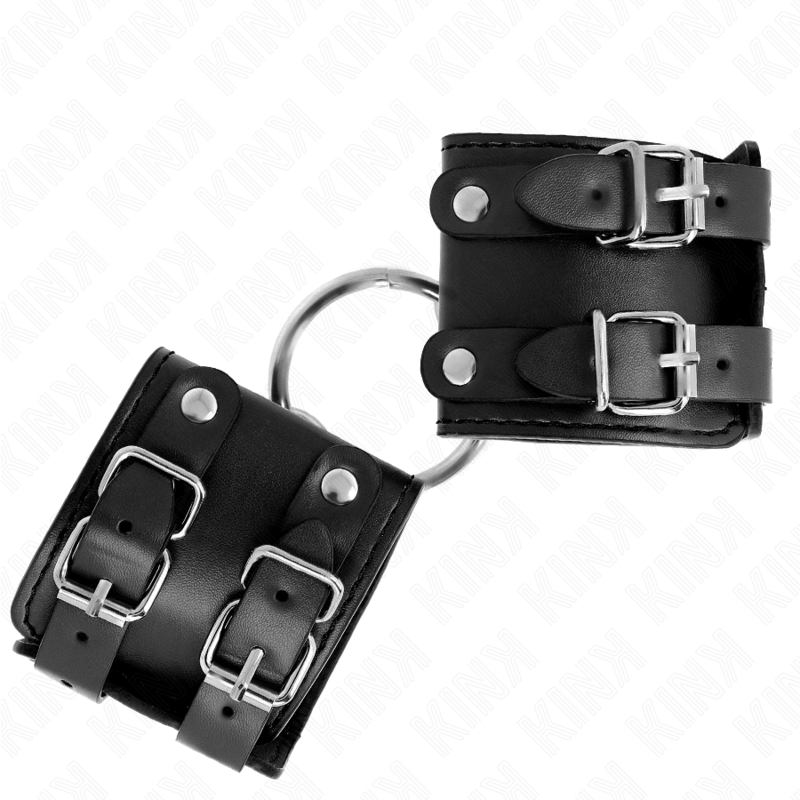 Kinkfixed Wrist Restraints With Ring And Studs Adjustable Black 17-22 Cm X 6.5 Cm | Niks.fi verkkokauppa