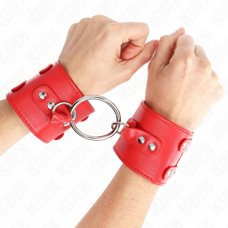 Kinkfixed Wrist Restraints With Ring And Studs Adjustable Red 17-22 Cm X 6.5 Cm | Niks.fi verkkokauppa