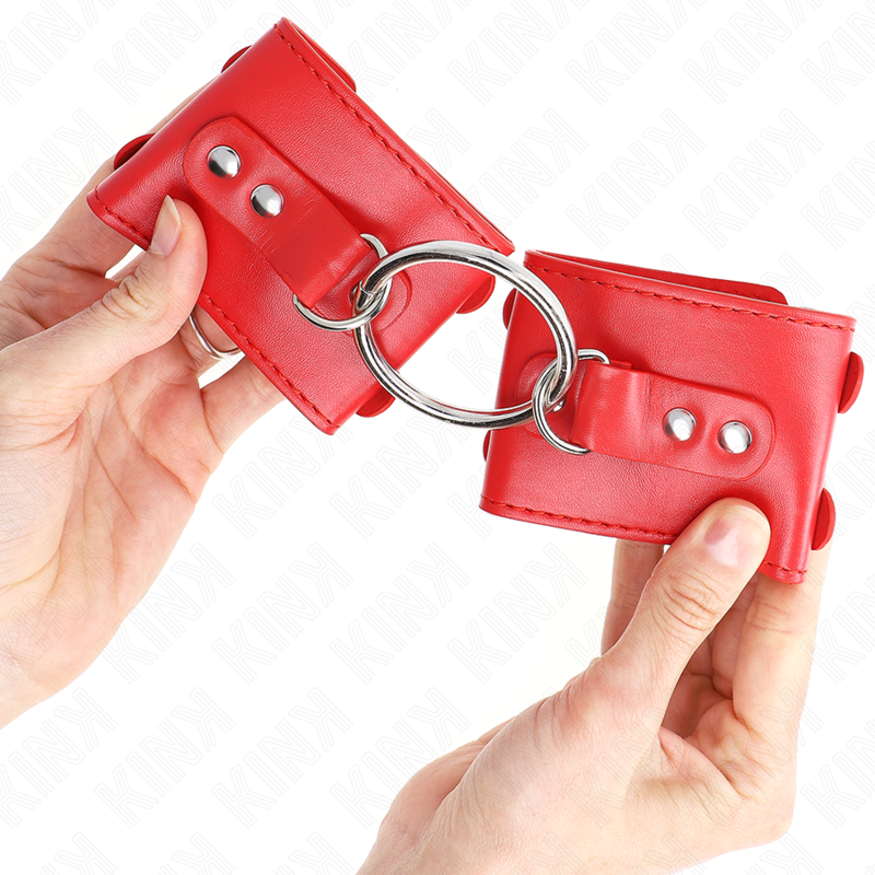Kinkfixed Wrist Restraints With Ring And Studs Adjustable Red 17-22 Cm X 6.5 Cm | Niks.fi verkkokauppa