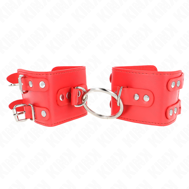 Kinkfixed Wrist Restraints With Ring And Studs Adjustable Red 17-22 Cm X 6.5 Cm | Niks.fi verkkokauppa