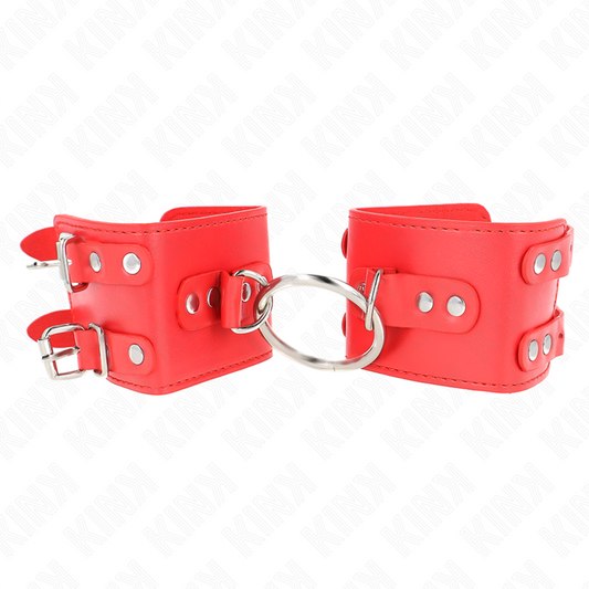 Kinkfixed Wrist Restraints With Ring And Studs Adjustable Red 17-22 Cm X 6.5 Cm | Niks.fi verkkokauppa