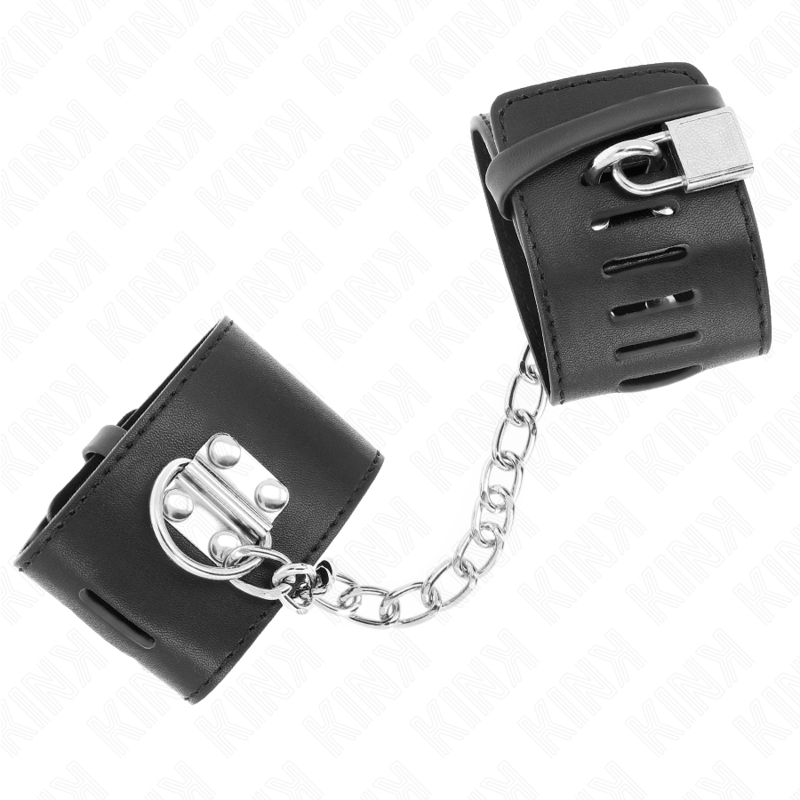 Kinkfixed Wrist Restraints With Chain 30 Cm And Padlock Closure Black Adjustable 16-23 Cm X 5.5 Cm | Niks.fi verkkokauppa