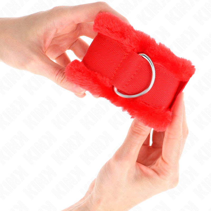 Kinkfurry Lined Wrist Restraints Red Adjustable 17-31 Cm X 7 Cm | Niks.fi verkkokauppa