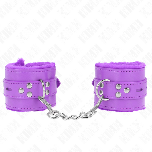 Kinkfur Lined Wrist Restraints With Square Holes Purple And Purple Belt Adjustable 17-29 Cm X 6 Cm | Niks.fi verkkokauppa