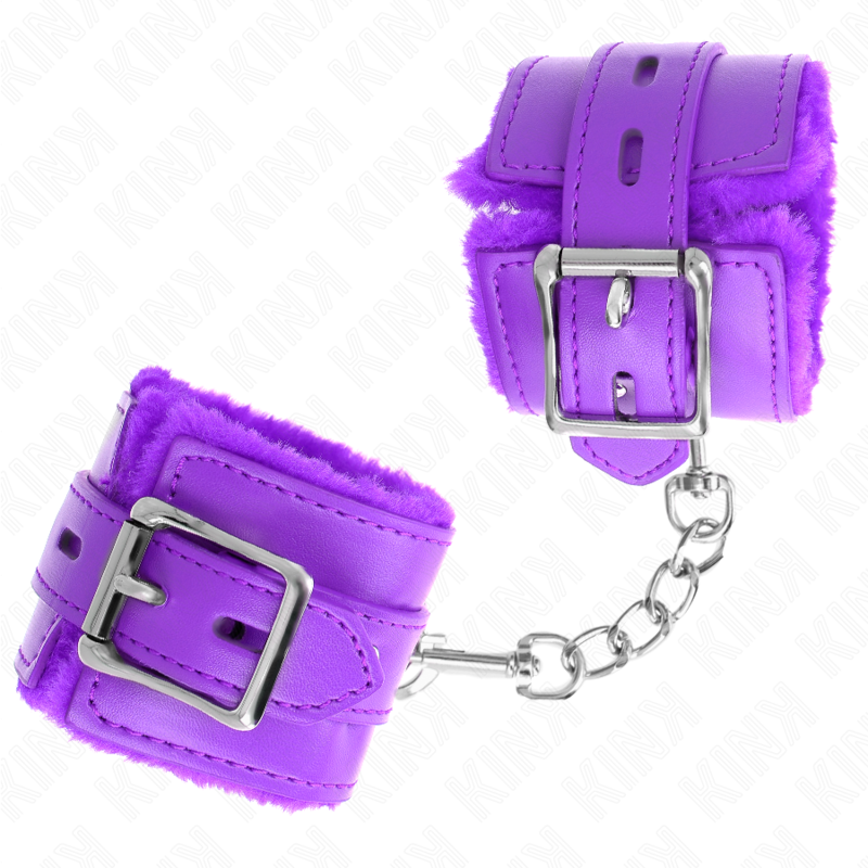 Kinkfur Lined Wrist Restraints With Square Holes Purple And Purple Belt Adjustable 17-29 Cm X 6 Cm | Niks.fi verkkokauppa