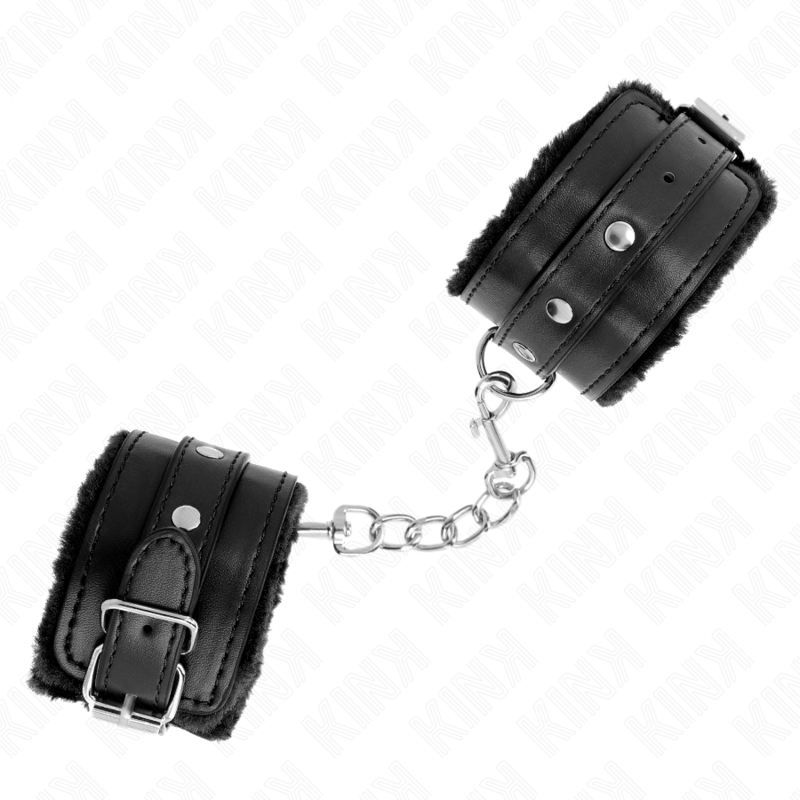 Kinkpremium Fur Lined Wrist Restraints Black With Black Belt Adjustable 17-29 Cm X 6 Cm | Niks.fi verkkokauppa