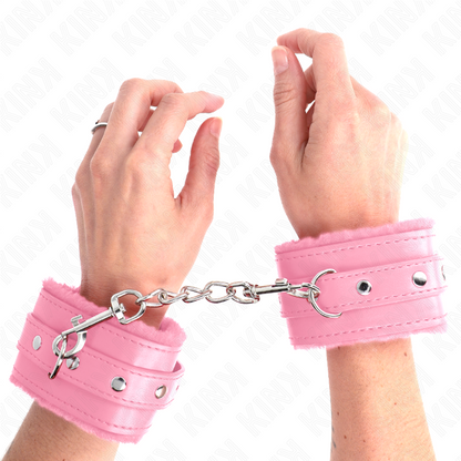 Kinkpremium Fur Lined Wrist Restraints Pink With Pink Belt Adjustable 17-29 Cm X 6 Cm | Niks.fi verkkokauppa