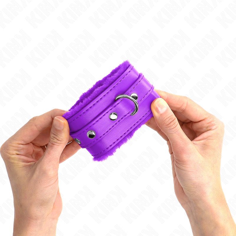 Kinkpremium Fur Lined Wrist Restraints Purple With Purple Belt Adjustable 17-29 Cm X 6 Cm | Niks.fi verkkokauppa