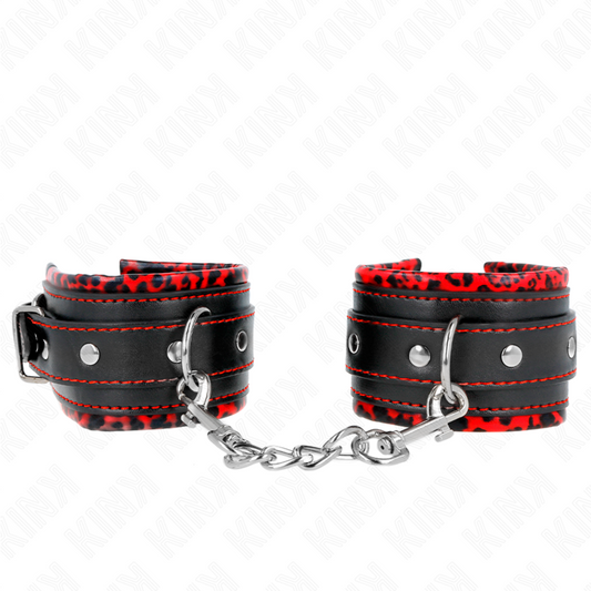 Kinkfur Lined Wrist Restraints Red / Black Adjustable 17-29 Cm X 6 Cm | Niks.fi verkkokauppa