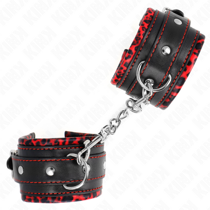 Kinkfur Lined Wrist Restraints Red / Black Adjustable 17-29 Cm X 6 Cm | Niks.fi verkkokauppa