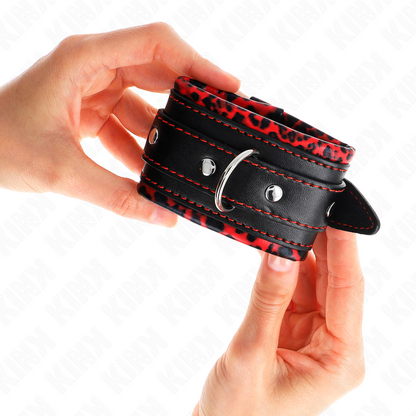 Kinkfur Lined Wrist Restraints Red / Black Adjustable 17-29 Cm X 6 Cm | Niks.fi verkkokauppa