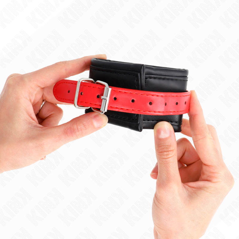 Kinkwrist Restraints Black With Red Belt Adjustable 17-28 Cm X 6 Cm | Niks.fi verkkokauppa