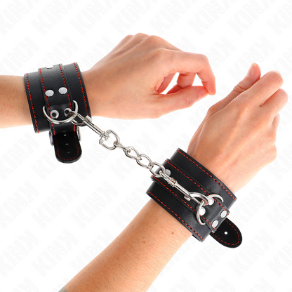 Kinkwrist Restraints Black With Red Lining Adjustable 20-28 Cm X 5.5 Cm | Niks.fi verkkokauppa