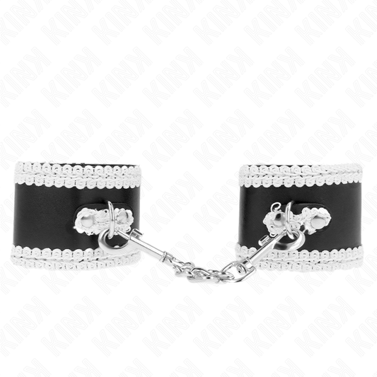 Kinkblack Wrist Restraints With White Decorate Lace Adjsutable 20-23 Cm X 5.5 Cm | Niks.fi verkkokauppa