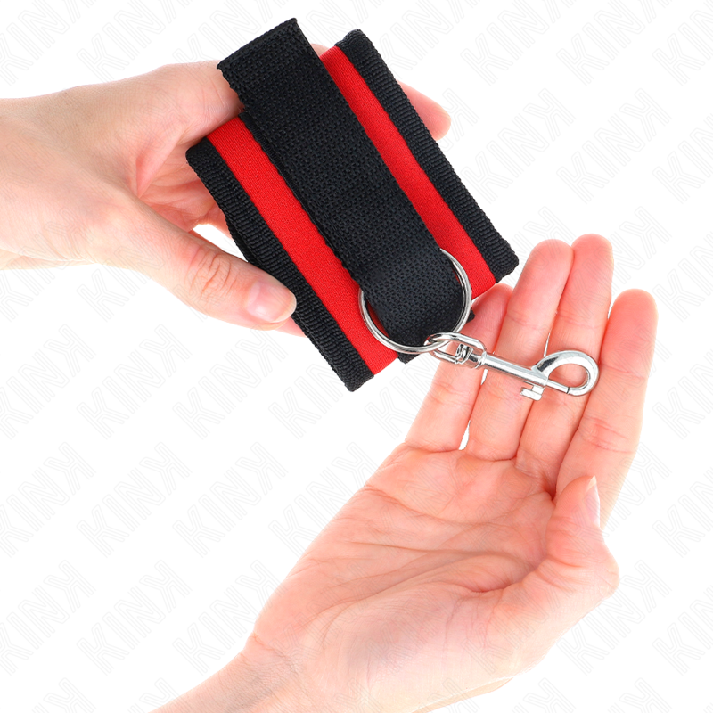 Kinknylon Bind Hook&Loop Wrist Restraints Red-Black Model 2 Adjustable 18-35 Cm X 6 Cm | Niks.fi verkkokauppa