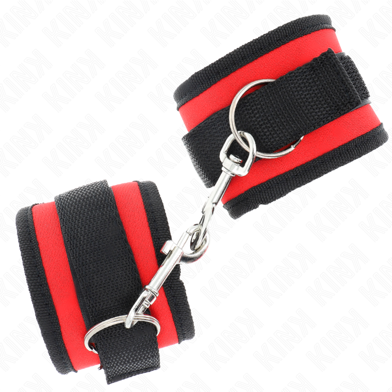 Kinknylon Bind Hook&Loop Wrist Restraints Red-Black Model 2 Adjustable 18-35 Cm X 6 Cm | Niks.fi verkkokauppa