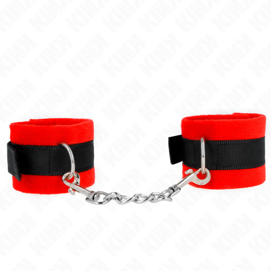 Kinkbeginner Fur Hand Cuffs Black-Red 30 X 7 Cm | Niks.fi verkkokauppa