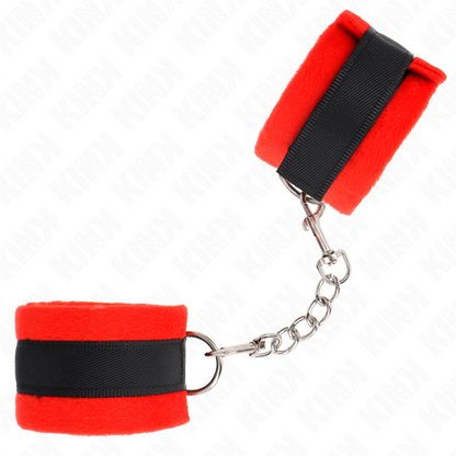 Kinkbeginner Fur Hand Cuffs Black-Red 30 X 7 Cm | Niks.fi verkkokauppa