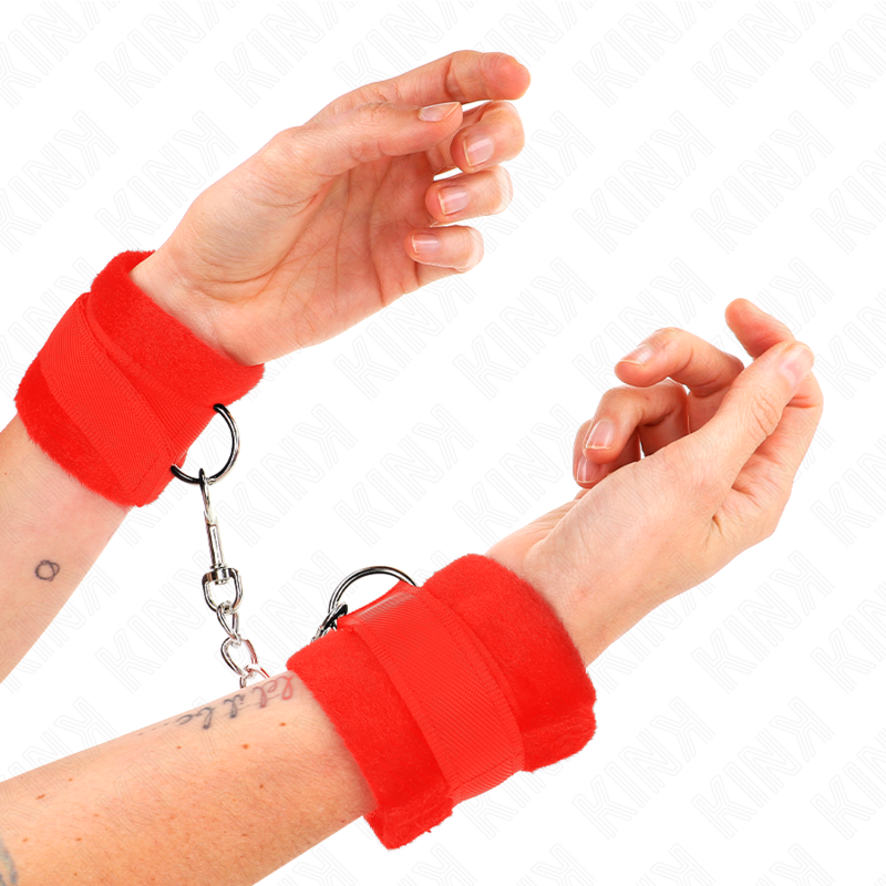Kinkbeginner Fur Hand Cuffs Red 30 X 7 Cm | Niks.fi verkkokauppa