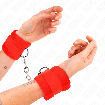 Kinkbeginner Fur Hand Cuffs Red 30 X 7 Cm | Niks.fi verkkokauppa