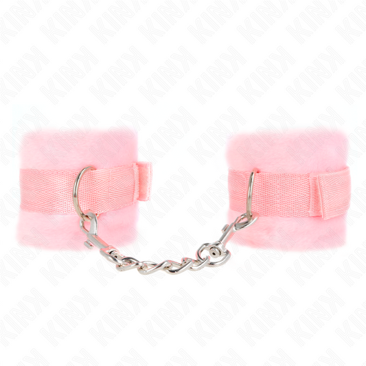 Kinkbeginner Fur Hand Cuffs Pink 30 X 7 Cm | Niks.fi verkkokauppa