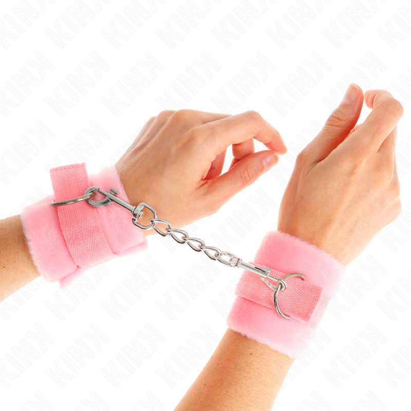 Kinkbeginner Fur Hand Cuffs Pink 30 X 7 Cm | Niks.fi verkkokauppa