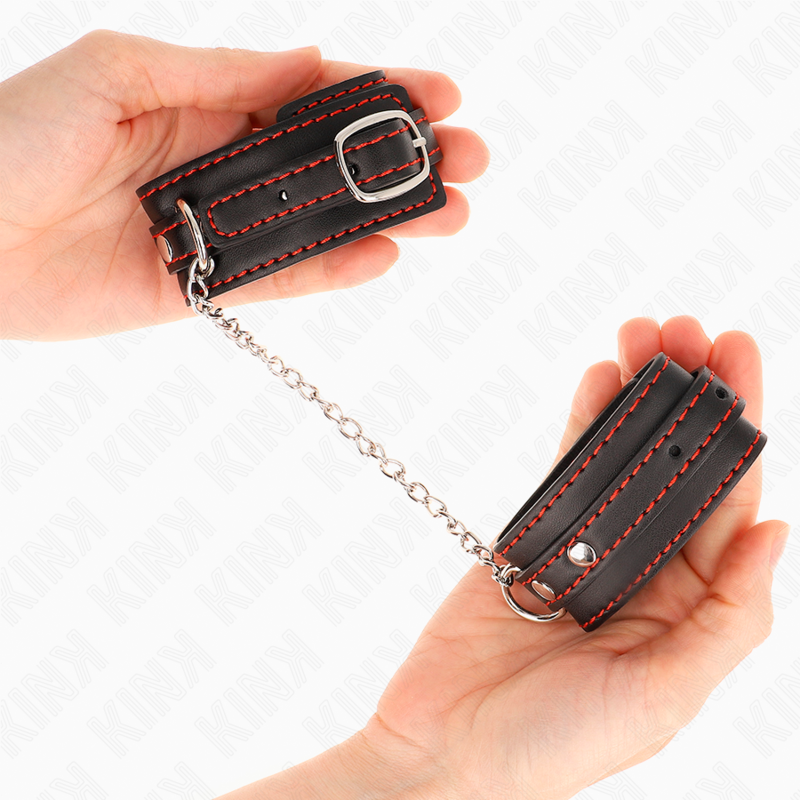 Kinksmall Wrist Restraints Black With Red Lining Adjustable 14-24 Cm X 3.5 Cm | Niks.fi verkkokauppa