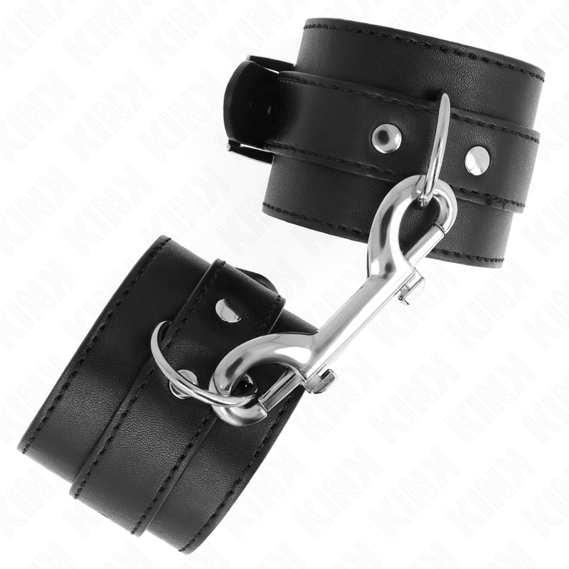 Kinkwrist Restraints-Single Rivet Row And Big Buckle Black Adjustable 17-28 Cm X 5 Cm | Niks.fi verkkokauppa