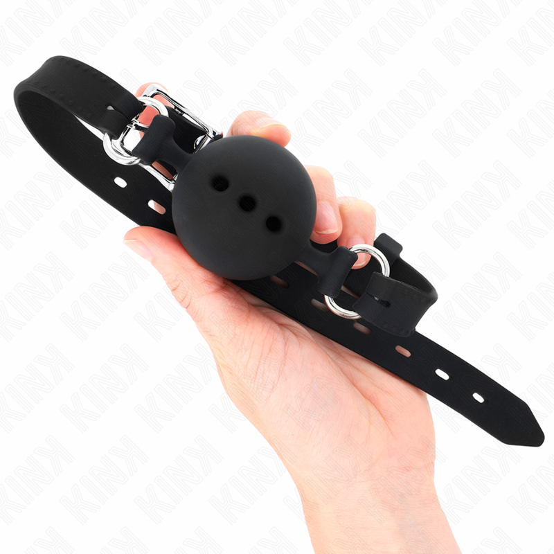 Kinkfull Silicone Gag 55 X 2 Cm With 4.5 Cm Ball Size M Black Adjustable 35-51 Cm | Niks.fi verkkokauppa