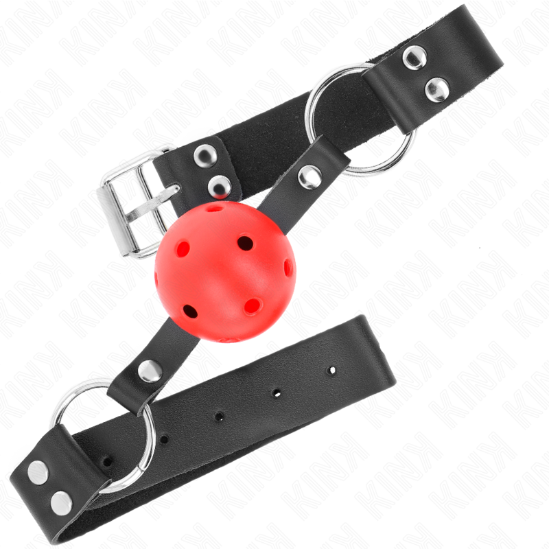 Kinkbreathable Ball 4 Cm Gag With Double Rivet Red 62.5 X 2.5 Cm Adjustable 42-58 Cm | Niks.fi verkkokauppa