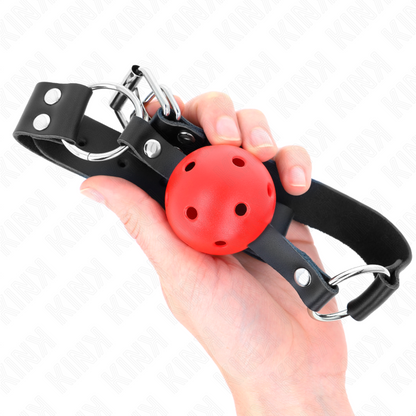 Kinkbreathable Ball 4 Cm Gag With Double Rivet Red 62.5 X 2.5 Cm Adjustable 42-58 Cm | Niks.fi verkkokauppa