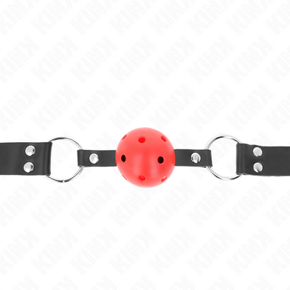 Kinkbreathable Ball 4 Cm Gag With Double Rivet Red 62.5 X 2.5 Cm Adjustable 42-58 Cm | Niks.fi verkkokauppa