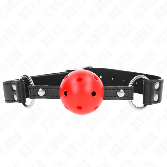 Kinkbreathable Ball 4 Cm Gag With Double Rivet Leather 62.5 X 2.5 Cm Adjustable 42-58 Cm | Niks.fi verkkokauppa